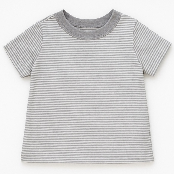 Gray And White Striped Baby Shirt - Picture 1 of 3